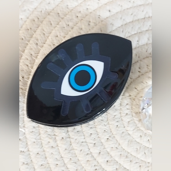 Hand-Painted Evil Eye / All Seeing Eye Blue Black Metal Hair Clip - Picture 10 of 16